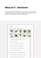 Vista previa - Hojas de trabajo - Forest / Bosque: What am I? - Worksheet (Hoja de trabajo de inglés) - página 1