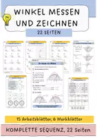 Vorschau - Arbeitsblätter - Winkel messen und zeichnen mit Lösungen - Seite 1
