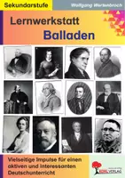Vorschau - Arbeitsblätter - Lernwerkstatt Balladen | Deutsch Sekundarstufe I Klasse 5–8 | Erlkönig, Balladen, Literaturunterricht, kreatives Schreiben, Textverständnis, Begabtenförderung | Arbeitsblätter Kopiervorlagen Freiarbeit mit Lösungen - Deckblatt