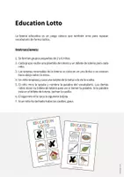 Vista previa - Juegos / Gamificación - Spring / Primavera: Education Lotto (Juego para la clase de inglés) - página 1