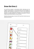 Vista previa - Hojas de trabajo - Fruits / Fruta: Draw the lines 2 (Hoja de trabajo de inglés) - página 1