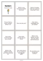 Vista previa - Tarjetas / Manipulativos - Numbers / Números: Smalltalk Cards (Tarjetas de conversación) - página 2
