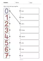 Vista previa - Hojas de trabajo - Numbers / Números: Draw the lines 2 (Hoja de trabajo de inglés) - página 2