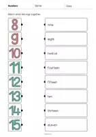 Vista previa - Hojas de trabajo - Numbers / Números: Draw the lines 2 (Hoja de trabajo de inglés) - página 3