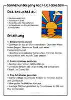 Vorschau - Arbeitsblätter - Pop Art Sonnenuntergang nach Roy Lichtenstein - Kunstprojekt für den Sommer - Seite 1