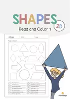 Vista previa - Hojas de trabajo - 2D Shapes / Figuras 2D: Read and Color 1 (Hoja de trabajo de inglés) - Portada