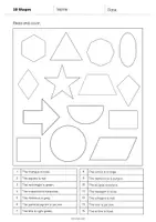 Vista previa - Hojas de trabajo - 2D Shapes / Figuras 2D: Read and Color 1 (Hoja de trabajo de inglés) - página 2