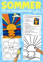 Vorschau - Arbeitsblätter - Pop Art Sonnenuntergang nach Roy Lichtenstein - Kunstprojekt für den Sommer - Deckblatt