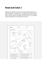 Vista previa - Hojas de trabajo - Garden / Jardín: Read and Color 1 (Hoja de trabajo de inglés) - página 1