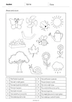 Vista previa - Hojas de trabajo - Garden / Jardín: Read and Color 1 (Hoja de trabajo de inglés) - página 2