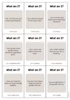Vista previa - Tarjetas / Manipulativos - Garden / Jardín: What am I? - Cards (Juego de adivinanzas para la clase de inglés) - página 3