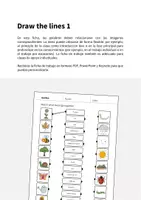 Vista previa - Hojas de trabajo - Garden / Jardín: Draw the lines 1 (Hoja de trabajo de inglés) - página 1