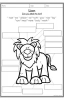 Vorschau - Arbeitsblätter - Safari - Label the Lion Worksheets - Seite 3