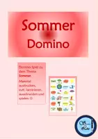 Vorschau - Spiele - Domino Spiel Thema Sommer DaZ/DaF - Deckblatt