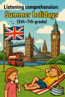 Vorschau - Arbeitsblätter - Listening comprehension: Summer holidays - Deckblatt