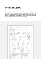 Vista previa - Manualidades / Dibujos para colorear - Easter / Pascua: Read and Color 1 (Hoja de trabajo de inglés) - página 1