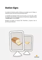 Vista previa - Tarjetas / Manipulativos - Breakfast / Desayuno: Station Signs (Tarjetas de estación) - página 1