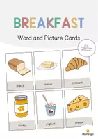 Vista previa - Decoración del aula - Breakfast / Desayuno: Word and Picture Cards (Tarjetas con imágenes para la clase de inglés) - Portada