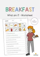 Vista previa - Hojas de trabajo - Breakfast / Desayuno: What am I? - Worksheet (Hoja de trabajo de inglés) - Portada