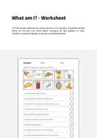 Vista previa - Hojas de trabajo - Breakfast / Desayuno: What am I? - Worksheet (Hoja de trabajo de inglés) - página 1