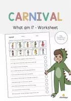 Vista previa - Hojas de trabajo - Carnival / Carnaval: What am I? - Worksheet (Hoja de trabajo de inglés) - Portada