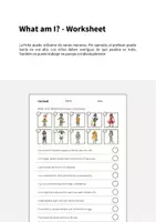 Vista previa - Hojas de trabajo - Carnival / Carnaval: What am I? - Worksheet (Hoja de trabajo de inglés) - página 1