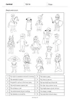 Vista previa - Hojas de trabajo - Carnival / Carnaval: Read and Color 1 (Hoja de trabajo de inglés) - página 2