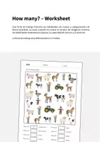 Vista previa - Hojas de trabajo - Farm / Granja: How many? – Worksheet (Hoja de trabajo de inglés) - página 1