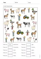 Vista previa - Hojas de trabajo - Farm / Granja: How many? – Worksheet (Hoja de trabajo de inglés) - página 3