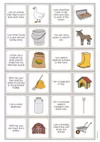 Vista previa - Manualidades / Dibujos para colorear - Farm / Granja: Reading Domino (Juego para la clase de inglés) - página 3