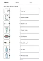 Vista previa - Hojas de trabajo - Bathroom / Baño: Draw the lines 2 (Hoja de trabajo de inglés) - página 3