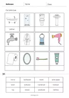 Vista previa - Manualidades / Dibujos para colorear - Bathroom / Baño: Cut and Glue (Hoja de trabajo de inglés) - página 2