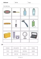 Vista previa - Manualidades / Dibujos para colorear - Bathroom / Baño: Cut and Glue (Hoja de trabajo de inglés) - página 3
