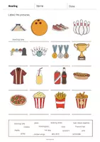 Vista previa - Hojas de trabajo - Bowling / Bolos: Vocabulary Worksheet 1 (Hoja de trabajo de inglés) - página 2