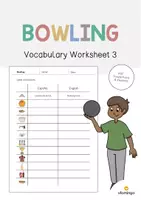 Vista previa - Hojas de trabajo - Bowling / Bolos: Vocabulary Worksheet 3 (Hoja de trabajo de inglés) - Portada