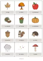 Vista previa - Manualidades / Dibujos para colorear - Autumn / Otoño: Vocabulary Cards (Tarjetas de palabras) - página 2