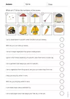 Vista previa - Hojas de trabajo - Autumn / Otoño: What am I? - Worksheet (Hoja de trabajo de inglés) - página 3