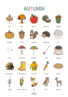 Vista previa - Tarjetas / Manipulativos - Autumn / Otoño: Vocabulary Poster (Póster para la clase de inglés) - página 3