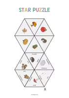 Vista previa - Manualidades / Dibujos para colorear - Autumn / Otoño: Star Puzzle (Juego para la clase de inglés) - página 2