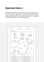 Vista previa - Manualidades / Dibujos para colorear - Pets / Mascotas: Read and Color 1 (Hoja de trabajo de inglés) - página 1