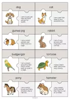 Vista previa - Manualidades / Dibujos para colorear - Pets / Mascotas: Puzzle (Rompecabezas para la clase de inglés) - página 2