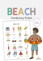 Vista previa - Tarjetas / Manipulativos - Beach / Playa: Vocabulary Poster (Póster para la clase de inglés) - Portada