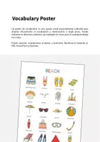 Vista previa - Tarjetas / Manipulativos - Beach / Playa: Vocabulary Poster (Póster para la clase de inglés) - página 1