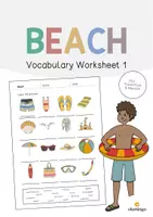Vista previa - Hojas de trabajo - Beach / Playa: Vocabulary Worksheet 1 (Hoja de trabajo de inglés) - Portada