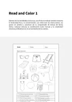 Vista previa - Manualidades / Dibujos para colorear - Beach / Playa: Read and Color 1 (Hoja de trabajo de inglés) - página 1