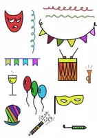 Vorschau - selbst erstellte Cliparts/Grafiken - Sketchnotes Carnaval - Seite 2