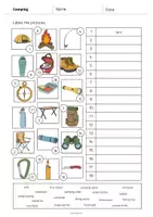 Vista previa - Hojas de trabajo - Camping / Acampada: Vocabulary Worksheet 2 (Hoja de trabajo de inglés) - página 3