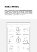 Vista previa - Hojas de trabajo - Camping / Acampada: Read and Color 2 (Hoja de trabajo de inglés) - página 1