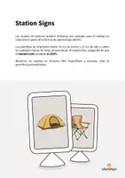Vista previa - Tarjetas / Manipulativos - Camping / Acampada: Station Signs (Tarjetas de estación) - página 1