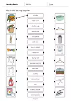 Vista previa - Hojas de trabajo - Laundry Room / Lavadero: Draw the lines 1 (Hoja de trabajo de inglés) - página 2